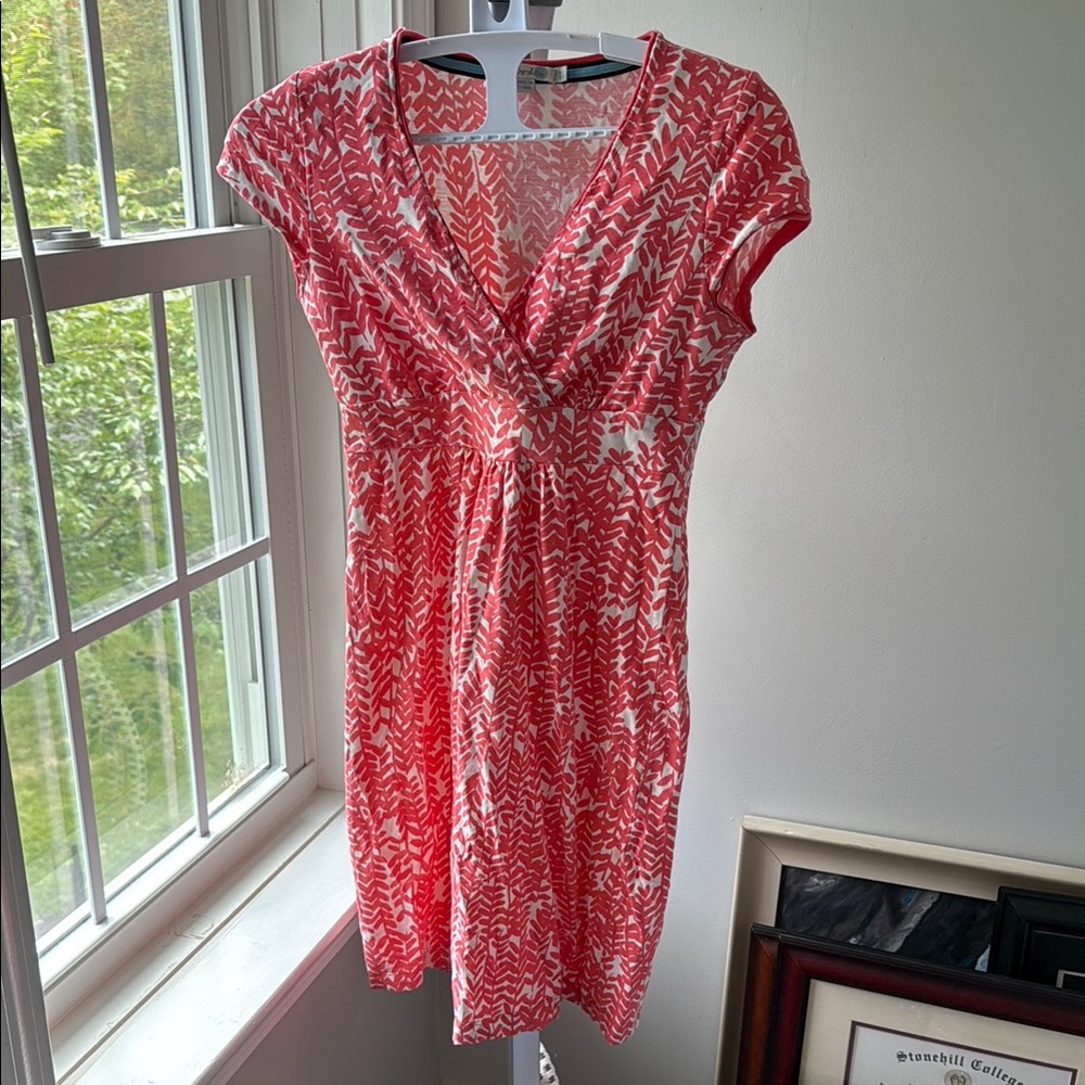 Boden Red and White Midi Dress